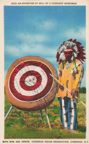 Cherokee marksman with bow - cherokee,