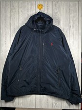 Polo Ralph Lauren Mens Down Filled Jacket Navy Hooded Coat Size XXL 2XL Outdoors