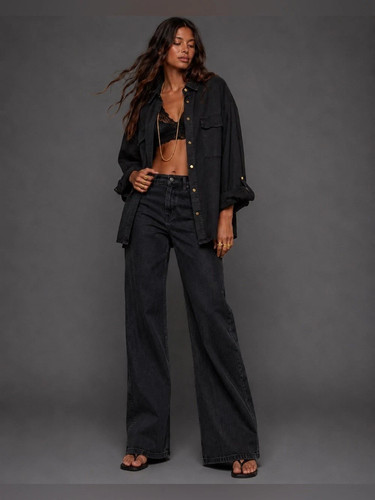 Zara coated wide leg jeans - zara,