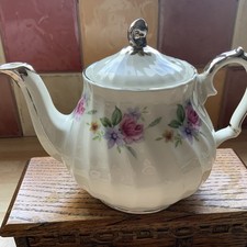 Vintage Sadler England small teapot, Swirl And Floral Design Holds 3/4 Pint