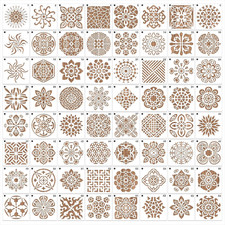 Drawing & Lettering Aids 64 Pieces Mandala Geometric Painting Stencils,reusable 