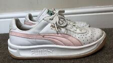 PUMA GV Ladies Trainers White Leather Lace Up Fasten Perforated front UK Size 6