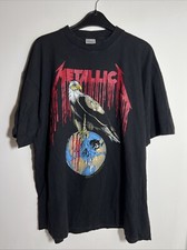 1993 Vintage Metallica No Where Else to Roam Tour Pushead Europe T Shirt Size XL