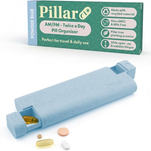 Pillar pill box - am/pm,