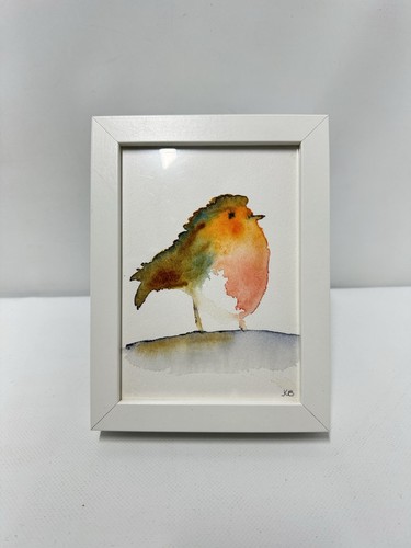 Hand painted robin watercolour - painted,