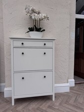 IKEA HEMNES Shoe Cabinet, 2 Compartments and 1 Drawer 89x30x127 cm Holds 14 Pair