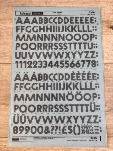 Letraset rub transfer - rub, on