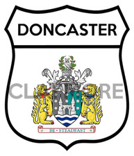 DONCASTER Yorkshire car sticker camper van Motorcycle truck