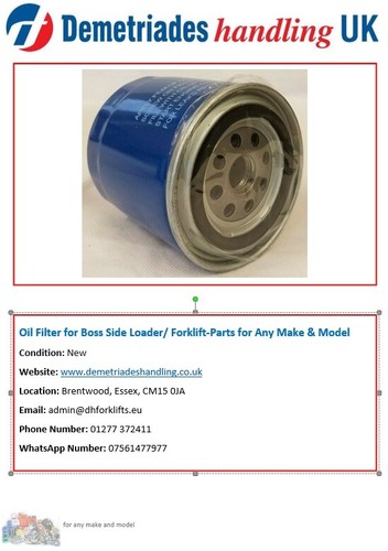 Oil filter for boss side - oil,
