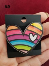 Rainbow Heart Acrylic Brooch
