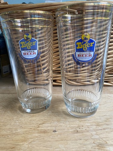 Tiger beer lager - lager, glasses