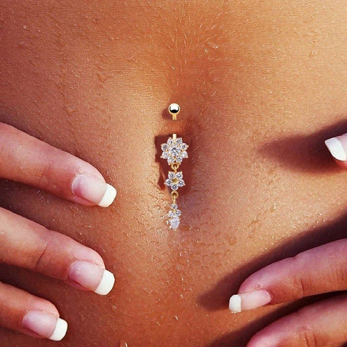 Belly bars navel crystal drop - belly,