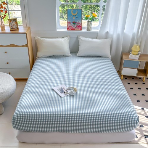 Light blue gingham - gingham, fitted