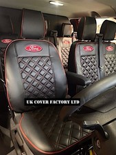 FORD TRANSIT CUSTOM DOUBLE CAB  VAN SEAT COVERS MADE WITH FORD RED 1A3PPFD©