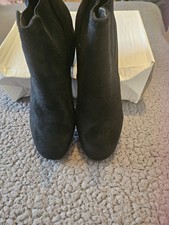 Ladies Size 3 Black Faux Suede