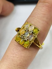 TJC gilded silver ring UK size S with opals and diamonds new with tag