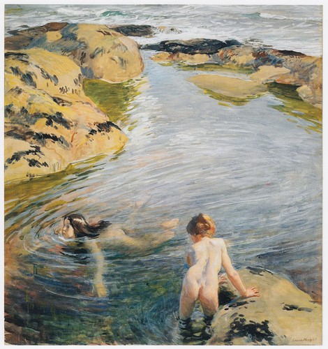 Children swimming laura knight - children,