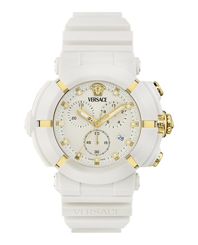 Versace mens white 45mm strap - mens,