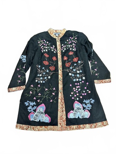 Indigo moon embroidered - embroidered, black