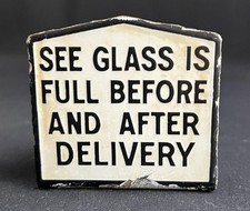 PETROL PUMP SIGHT GLASS ENAMEL PORCELAIN SIGN VINTAGE GILBARCO BECKMETER BOWSER