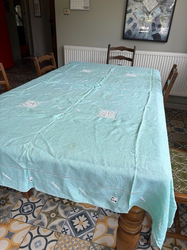 Large turquoise linen - large,