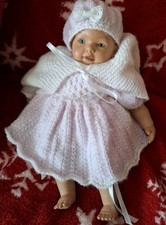 Vintage Heidi Ott Swiss Doll with Glass Eyes Soft Body + Hand Knitted Outfit