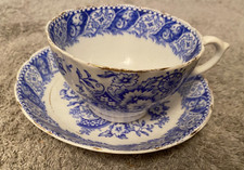 Vintage Sutherland Bone China Tea Cup and Saucer, Blue Floral, No:322178