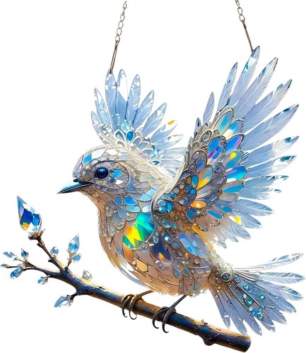 Crystal bird stained glass - crystal,