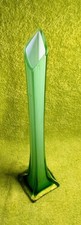 Vintage Green Glass Tall Stem Vase.