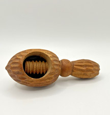 Nut Cracker Vintage Black Forest Carved Wood Treen Screw Nutcracker
