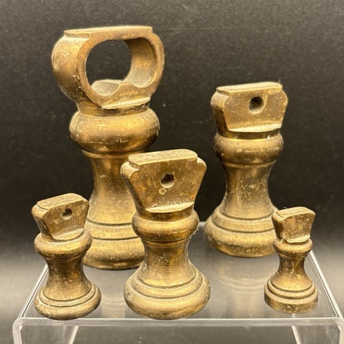 Brass bell weights 5 - ,