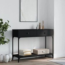 2 Drawer Console Table - black, Storage Shelf - Return Product SEE IMAGES.