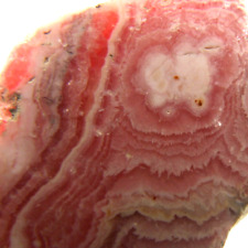 Banded Rhodochrosite Slice Argentina 41g 5.5cm Deep Pink Old Stock A Grade