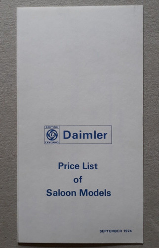 Daimler price list brochure - daimler,