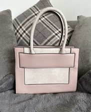 Ladies Next Summer Handbag Top Handle Pink Cream Bag Tote Strap Holiday  Nude