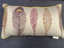 VOYAGE MAISON PURPLE HEATHER SILK VELVET SAMUI FEATHERS CUSION LONG 35CM X 60CM