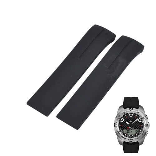21mm black rubber strap for - black,