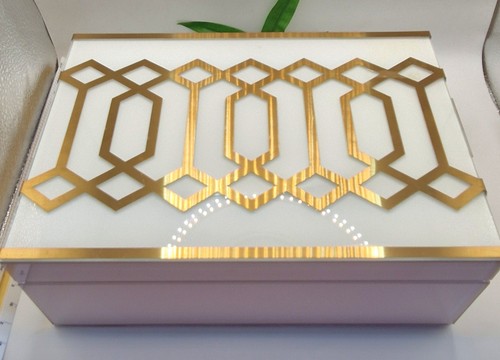 Gold glass jewellery box art - box,