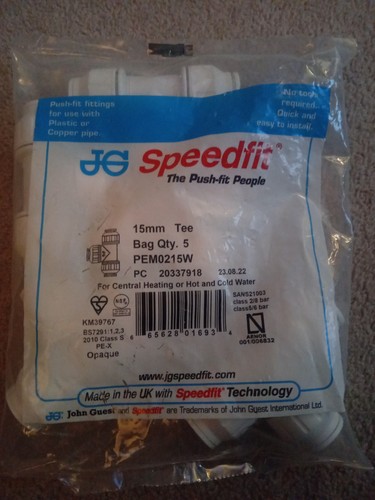 Speedfit 15mm equal - jg, tee