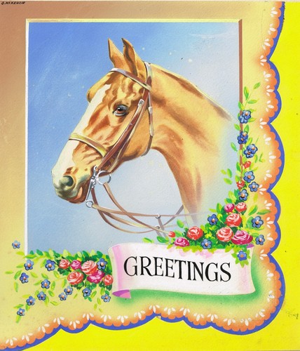 Original 50s horse greeting