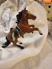 Cowboy Brown Horse  With Western Saddle and guns hard plastic 3.5"
