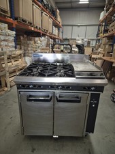 Blue Seal Commercial 4 Burner Gas Cooker with Gas Grill and Stainless Steel