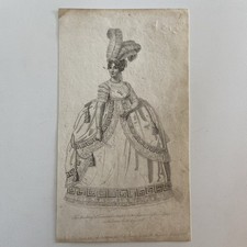 Antique 1821 Engraving Marchioness of Townsend  Coronation Robes King George lV