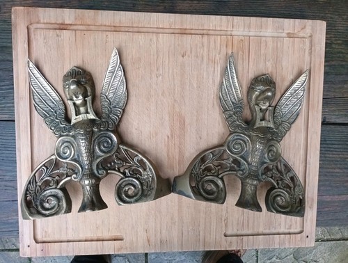 Pair antique brass - of,