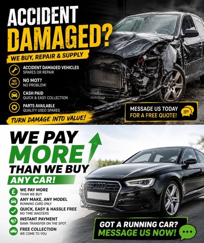 Accident damaged cars wanted - accident,