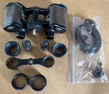 vintage Nitsche binoculars, broad arrow marked, part restored, 8x24