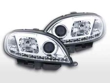 FK Pair LED DRL Halo Lightbar Headlights Citroen Saxo 00-02 Chrome LHD