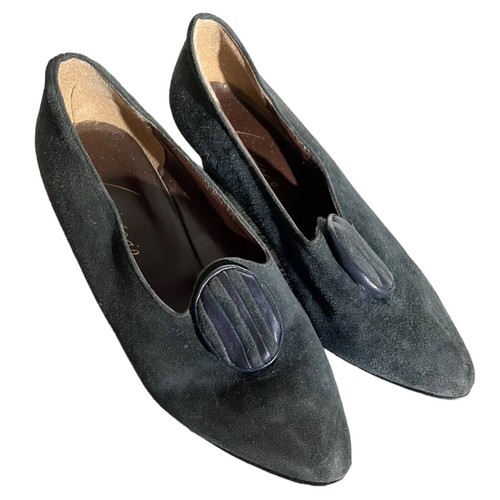 Vintage black suede pointed - black,