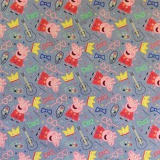 Cotton Digital Print Design Fabric Material - PEPPA PIG PARTY PEPPA