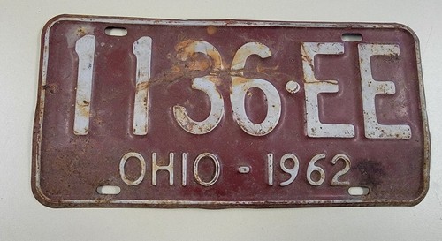 1962 ohio license plate - license, 1136